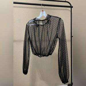 Cropped Sheer Top